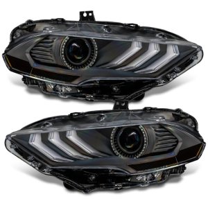 Ford Mustang Headlight Assembly - ORACLE Lighting - Black Series - Dynamic ColorSHIFT - `18-`23